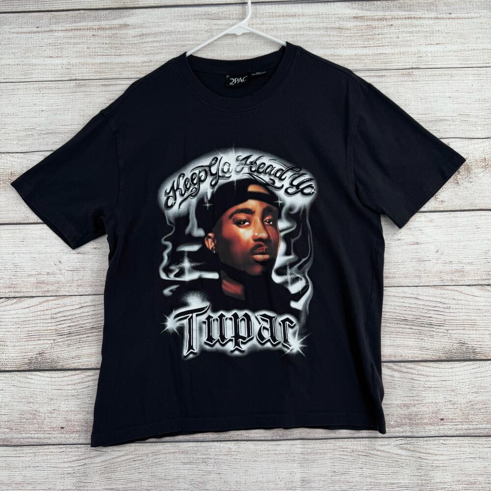 2PAC‎ Tupac Keep Yah Head Up T-Shirt Adult Medium Black Hip Hop Rap